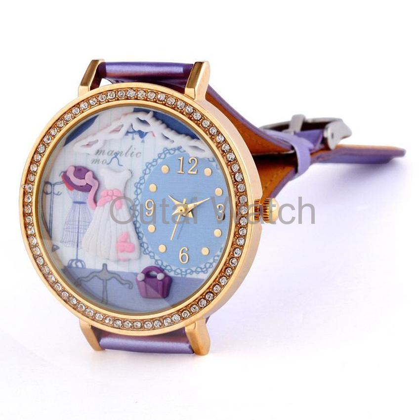 world map dial stainless steel lady watch