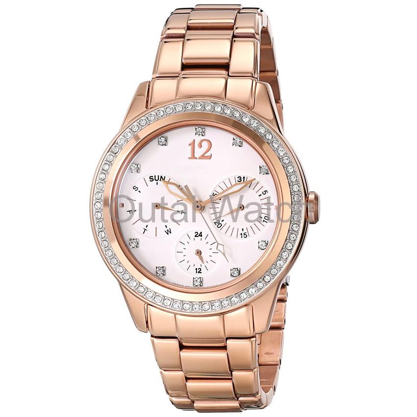 rose gold plated alloy lady watch