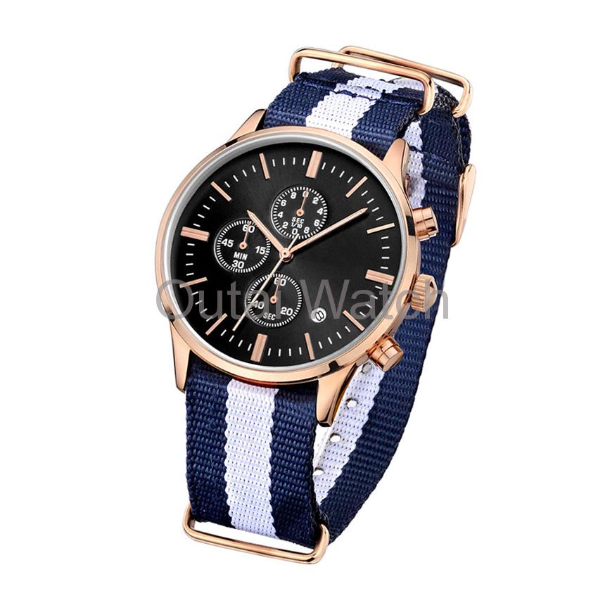Nylon strap alloy fashion watch for young people