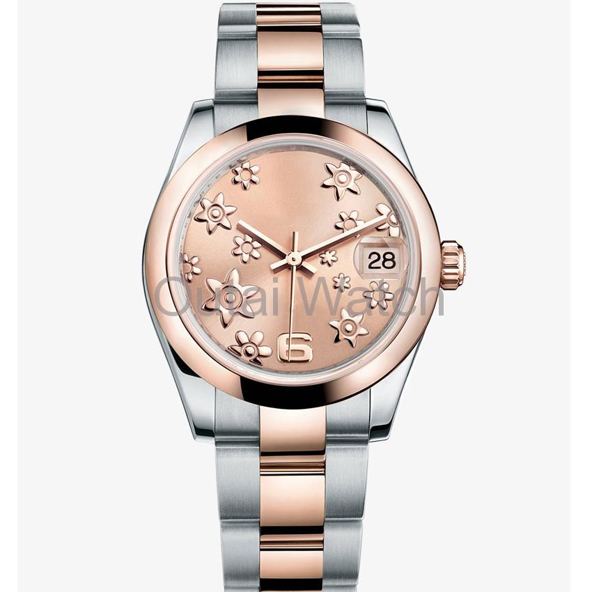 star dials gold plated stainless steel lady watch