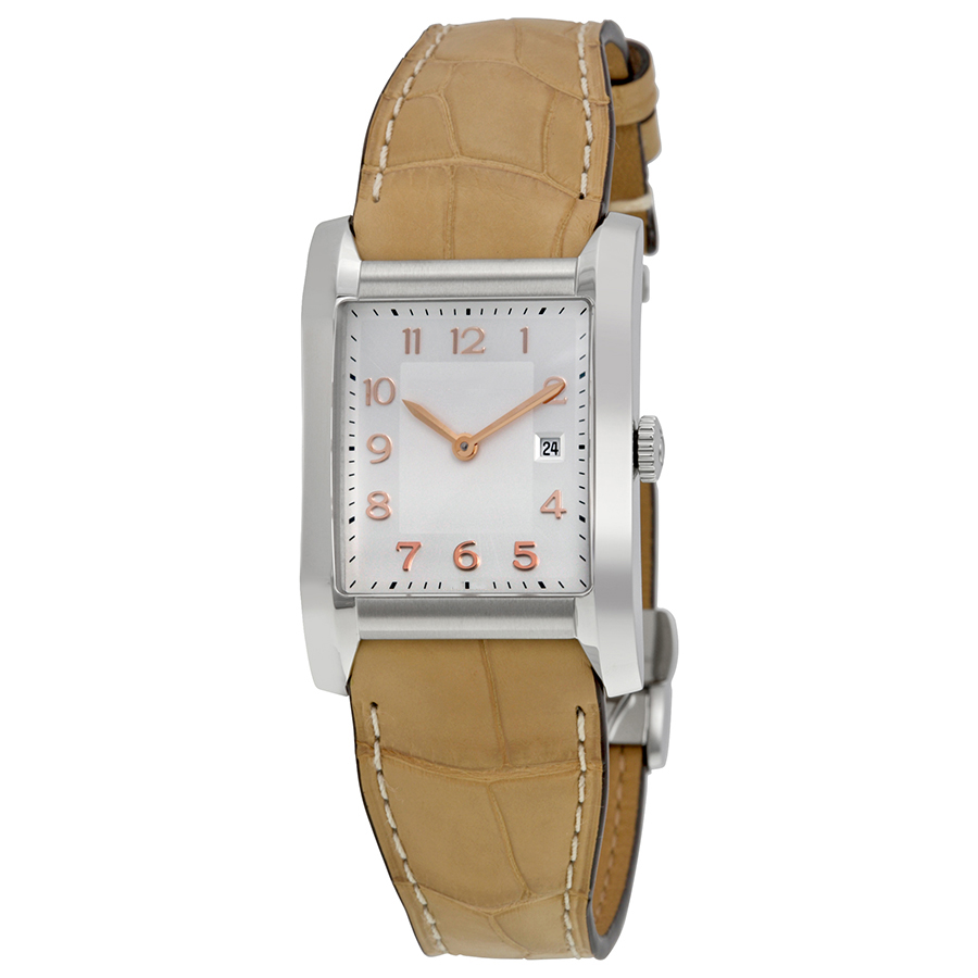 stainless steel square watch with leather watch box for man