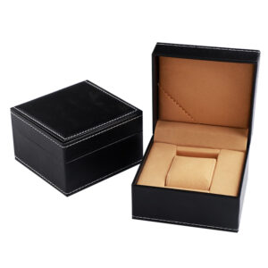High quality PU leather logo customized luxury gift flat watch box