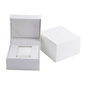 Promotional Good Quality Beautiful White Color PU Leather Watch Box 