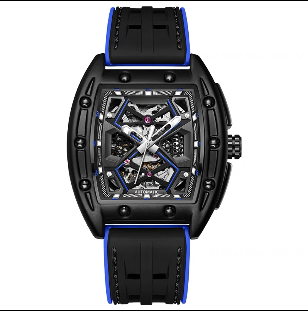 Silicone Automatic Watch square branded men mechanical watch